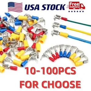 10-100PCS Vinyl Insulated Piggy Back Spade Quick Splice Terminals Connectors - Picture 1 of 14
