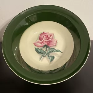 Taylor Smith Taylor Servierschüssel, dunkelgrün rosa Rose Mitte. 50er oder 60er Jahre - Bild 1 von 5