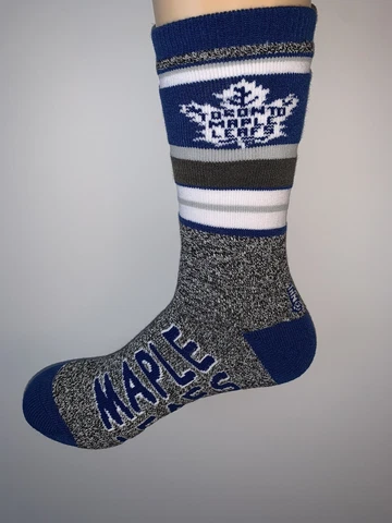 TORONTO MAPLE LEAFS NHL HOCKEY MENS LOGO VARSITY STRIPE LENGTH SOCKS LARGE Cover