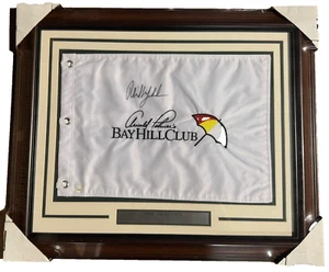 PHIL MICKELSON SIGNED AUTOGRAPHED BAYHILL CLUB GOLF FLAG FRAMED JSA STICKER ONLY - Picture 1 of 3