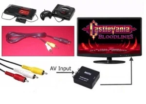 6Ft AV Cable & HDTV TV Converter Adapter for Sega Master System & Sega Genesis 1 - Picture 1 of 4