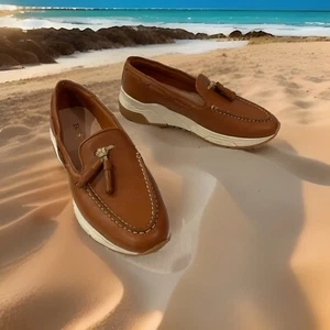 Bosi Celin-D Italian Design Shoes Women's Size 9 EU-38 Brown Leather Loafers New - Picture 1 of 16