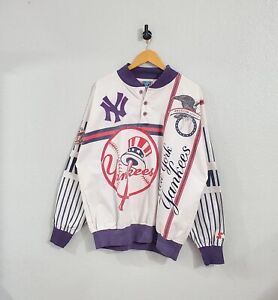 Vtg 80s Starter New York Yankees Pullover Men's Size XL Baseball Aop MLB