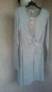 AUTÉNTICO VESTIDO DE MUJER ""INSPIRADO POR CORAZONES"" GRIS GNL SLVE CON NUDO CENTRAL (XL) - Imagen 1 de 6