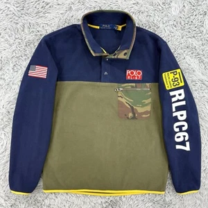 Polo Ralph Lauren Pullover Herren M Hi-Tech Fleece USA Flagge Camouflage P-93 RLPC67 Q-Snap - Bild 1 von 11