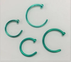 Aros para nariz de acero verde metálico 316L 10 piezas al por mayor joyería corporal anillos de 20 g, 18 g - Imagen 1 de 1