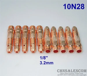 10 piezas Cuerpo Collet 10N28 para Antorcha de Soldadura Tig WP-17 WP-18 WP-26 3,2 mm 1/8" - Imagen 1 de 2