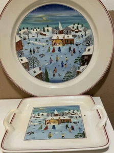 Villeroy & Boch NAIF CHRISTMAS Chop or Serving Plate Luxembourg Porcelain - Picture 1 of 7