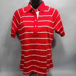 Polo de golf para mujer Lady La Mode rojo blanco a rayas rayas talla mediana - Imagen 1 de 4