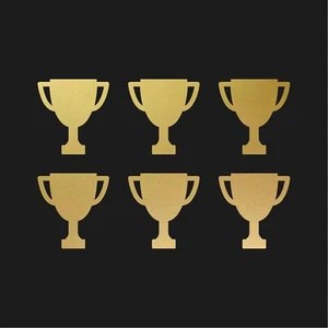 Trophy symbol Vinyl Decals set of 6 Trophy Symbol Stickers set of 6 - Picture 1 of 6