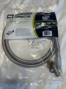 B and K 496-202EF 3/8" X 60" Braided Stainless Steel Dishwasher Supply Line New - Picture 1 of 5