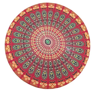 Round Boho Multi Indian Mandala Tapestry Beach Throw Yoga Mat Towel Tablecloth - Picture 1 of 3