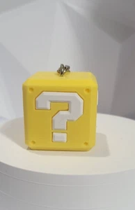 Super Mario Style Question Block Keychain 1.25" x 1.25" - Plastic No Packaging - Picture 1 of 5