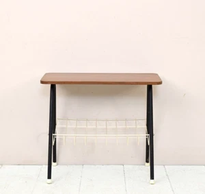 MidCentury Couchtisch aus Holz und Metall, skandinavisches Vintage Design, 60er - Bild 1 von 10