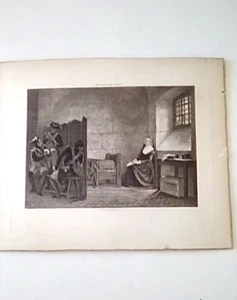 Antiker Druck Marie Antoinette im Gefängnis aus Original von Theophile Gide um 1900! - Bild 1 von 5