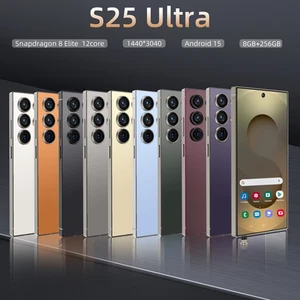 Smartphone Android 15 doppia SIM 8000mAh sbloccato caldo S25 Ultra 7,3" 5G - Foto 1 di 33