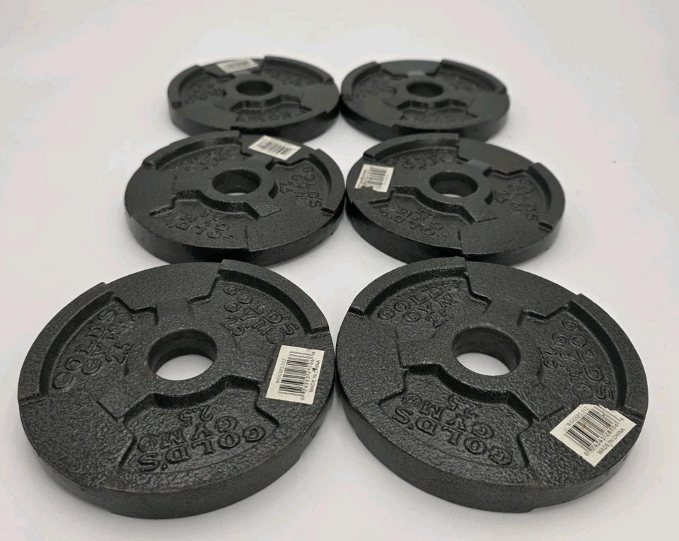 "Placas de peso estándar de 1"" Gold's Gym vintage de 2,5 libras 6x2,5 en total 15 libras" Foto 1 de 3