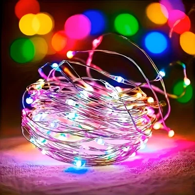 40 Luci led multicolor filo nudo a batteria micro per decorare alberi presepe - Immagine 1 di 4