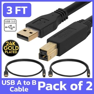 4 Pack 3FT Printer USB 3.0 Cable A to B Male to Male Cord for Hard Drive Scarers - Picture 1 of 5
