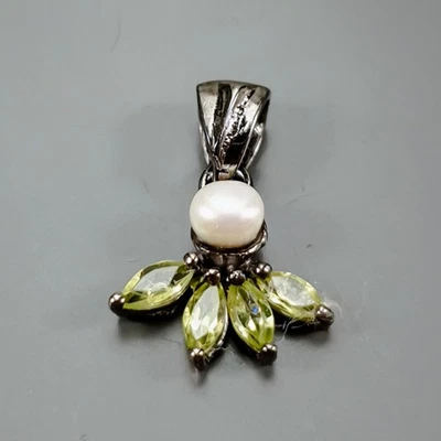 Handmade Natural Pearl Pendant 925 Sterling Silver  /NP51670 - Image 1 of 4