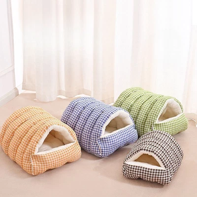 Warm Winter Pet Sleeping Bag Dog Cat Tunnel Bed Thick Fluffy Cushion Cave - Image 1 of 4