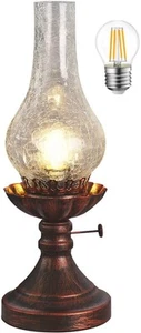 Vintage Table lamp Antique Rustic Farmhouse Desk Lamps Western Victorian Crac... - Picture 1 of 9