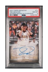 2021 Topps Definitive Tim Lincecum Define Images Autographs SSP Auto /25 Giants - Picture 1 of 2