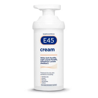 E45 Cream Pump 500 g Itch Relief , Irritated Skin Dermatological Free Delivery