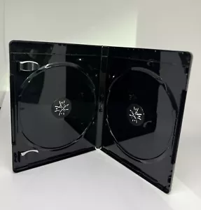 5 PCS NEW 12mm Double Blu-Ray DVD Case, Embossed Blu-Ray Logo, Black,YH28-12MM - Picture 1 of 5