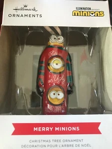 HALLMARK 2022 MERRY MINIONS CHRISTMAS TREE ORNAMENT ~ NIB! - Picture 1 of 2