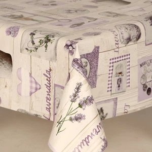 Lavender Lilac Hearts Wood Look Pvc Vinyl Oil Table Cloth Wipe Clean Vintage New - Picture 1 of 7