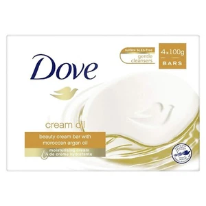 Dove Crema Aceite Belleza Bar Jabón con Aceite de Argán Marroquí Paquete de 4 3.5Oz / 100g NUEVO - Imagen 1 de 2