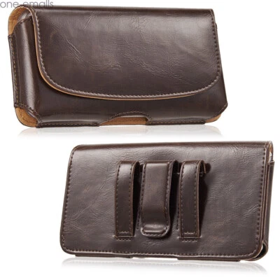 Horizontal Leather Cell Phone Pouch Wallet Holster Holder Belt Clip Case Cover - Image 1 of 4