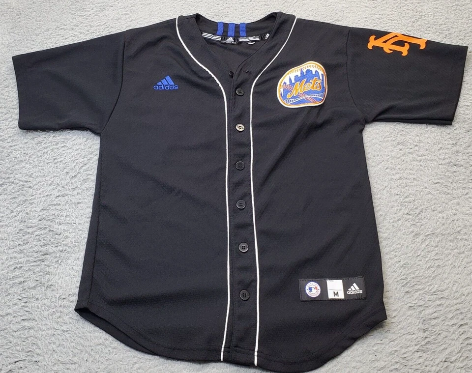 Camiseta Adidas de béisbol unisex juvenil negra con botones delanteros New York Mets Wright 5 Foto 1 de 4