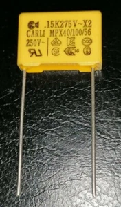 0.15uF 154K 15mm 275Vac X2 Rated Capacitor - Picture 1 of 1