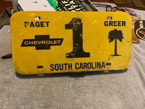 Plastic Dealership License Plate Paget Chevrolet Greer SC Rustic - Picture 1 of 4