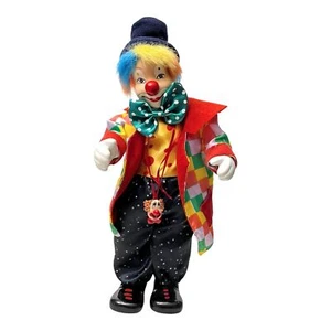 Vintage 1960's MUSICAL CIRCUS CLOWN 15" Key Wind Up Ceramic Cloth Movement Music - Picture 1 of 9