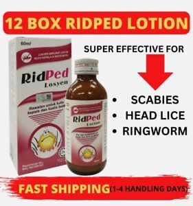12x Ridped Lotion Benzyl Benzoate 60ml For Head Lice and Scabies [FREE SHIP]
