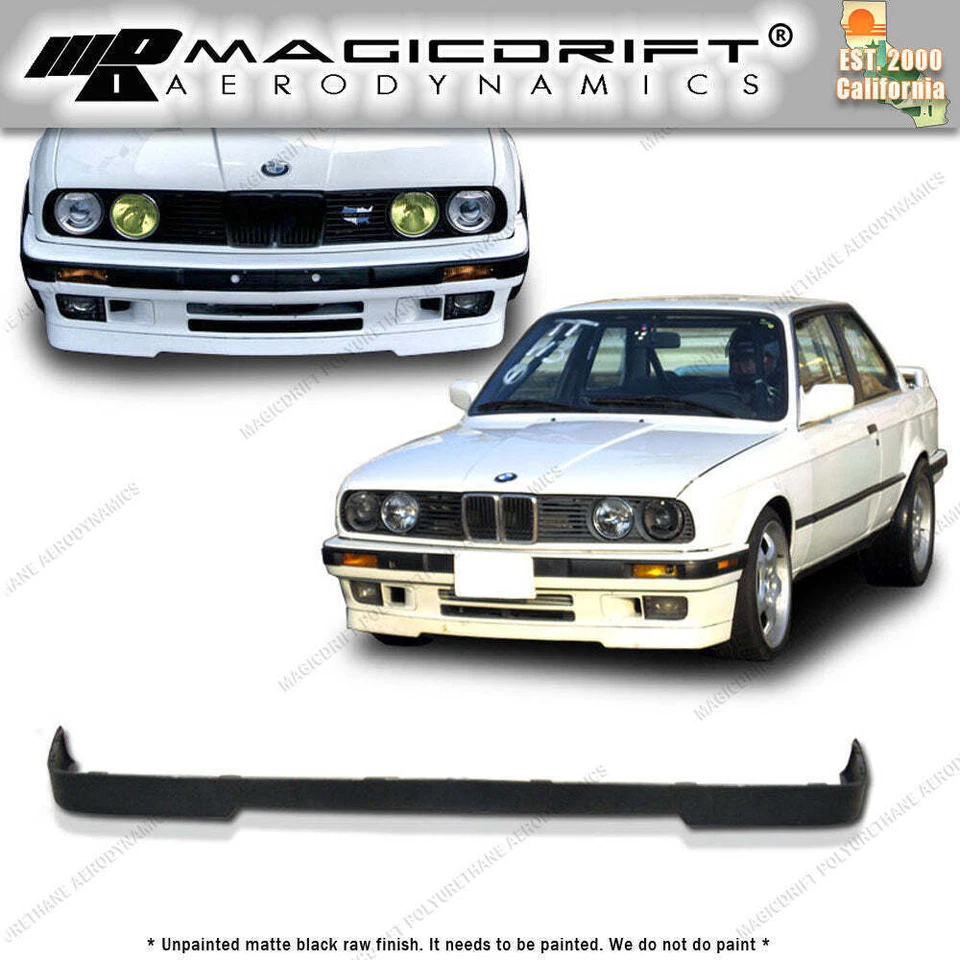 Fit For 1984-1992 BMW E30 3-Series 325i OE IS M-Tech Style Front Bumper Chin Lip - Image 1 of 4