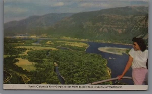 Scenic Columbia River Gorge Beacon Rock in Southwest Washington postcard A5 - Picture 1 of 2