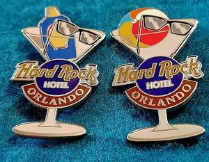 PROTOTYPE & RETAIL ORLANDO HOTEL MARTINI SERVICE GLASSES Hard Rock Cafe PIN LE - Picture 1 of 1
