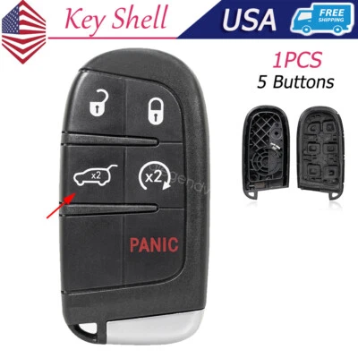 For Jeep Grand Cherokee 2014 - 2019 Remote Key Fob Cover Shell Case 5 Buttons - Image 1 of 4