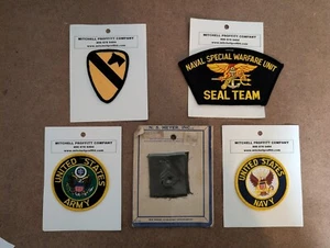 Lote 5 Nuevos Parche Militar Original EE. UU. Equipo Sello Marina Ejército 1ª Caballería En Tarjeta - Imagen 1 de 7