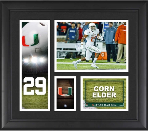 Corn Elder Hurricanes Framed 15x17 Player Collage - Fanatics Cover