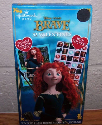 Valentines Day Cards (Box of 32) Disney Pixar Brave Teacher Card with Stickers - Image 1 of 2