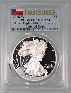 2016 W American Silver Eagle, Lettered Edge - PCGS Graded PF69 DCAM !! - Picture 1 of 2