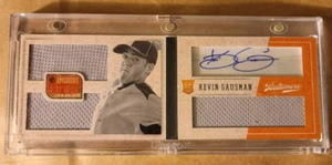 2013 PANINI AMERICA'S PAST TIME ROOKIE BOOKLET- KEVIN GAUSMAN AUTO/ 3 PATCH - Picture 1 of 7