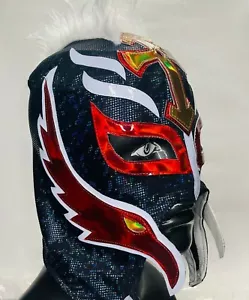 Mysterio Semi-Professional Grade Lucha Libre Wrestling Maske Rücken & rote Farben - Bild 1 von 7