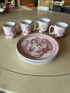 NIB Spode for Williams Sonoma Saint Nick 4 Salad Plates & 4 Mugs - Picture 1 of 4