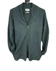 M&S Mens Green Winter Knit Zip Cardigan Sz Medium Pure Lambswool Pockets - Picture 1 of 7